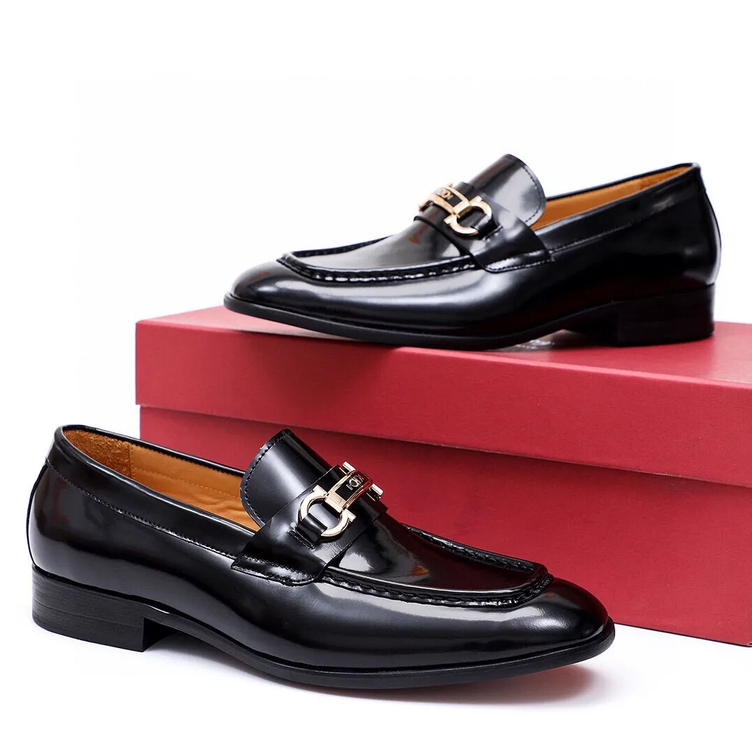 Men's Men's Shoes 💰540 💐[Ferragamo/Ferragamo] New 🐲Ferragamo* Ferragamo classic formal leather shoes! It is made of imported first-layer open-edge beaded cowhide leather upper + luxurious hardware buckle, and the inner layer is comfortable first-layer cowhide 🐂 leather lining! Original wear-resistant rubber outsole! Code number 38-44 (45🉑️customized)